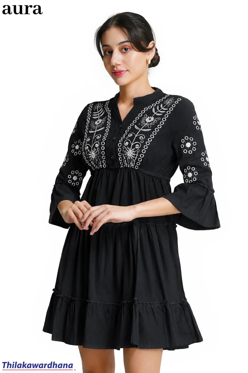 Floral Embroidered Tiered Dress — photo 1 of 3