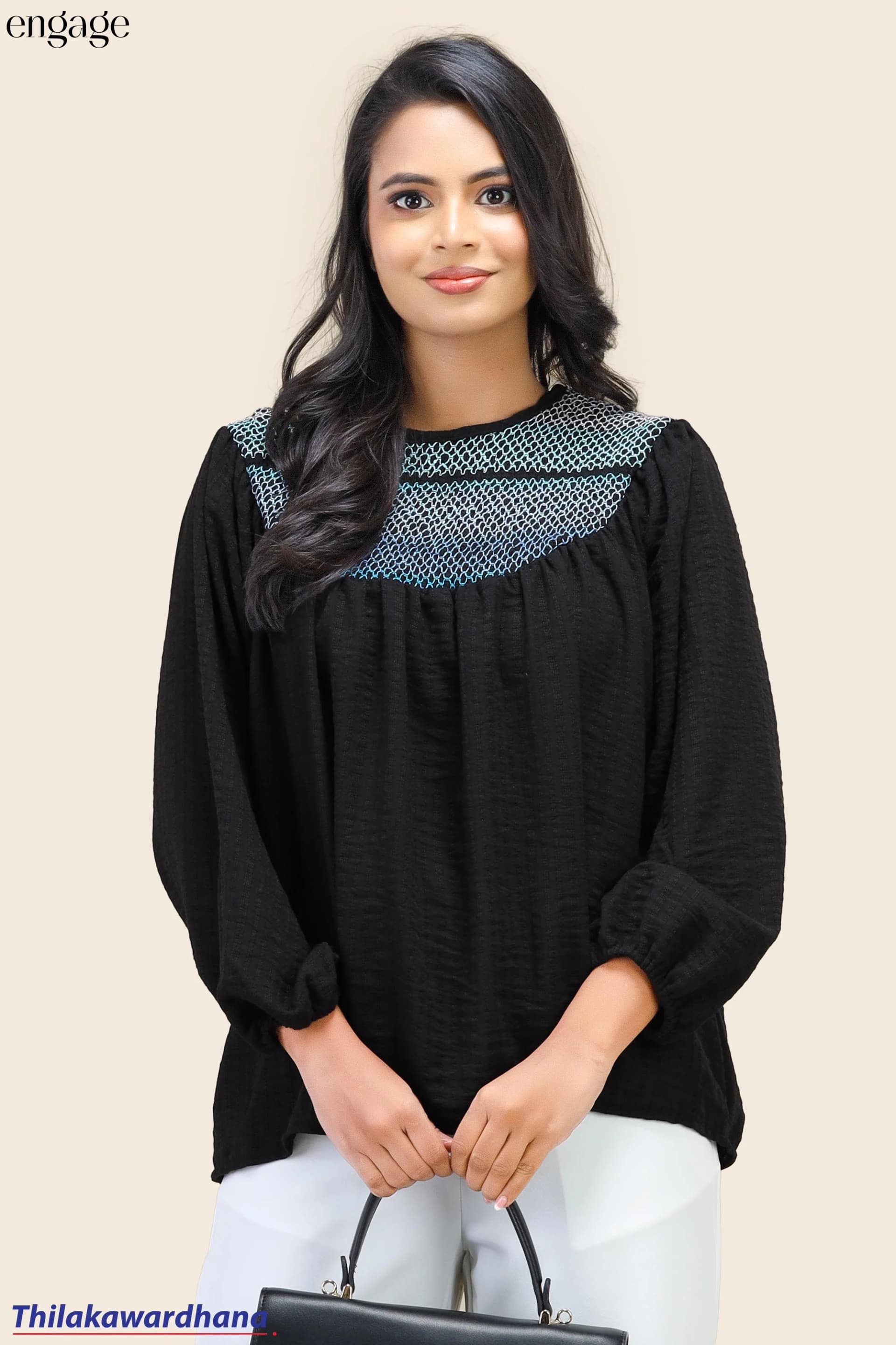 Smocked Long Sleeve Blouse — photo 1 of 3